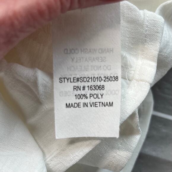 White Semi Sheer Casual Sleeveless Knee-Length Ruffle Mini Shift Dress Med NWT - Picture 9 of 13